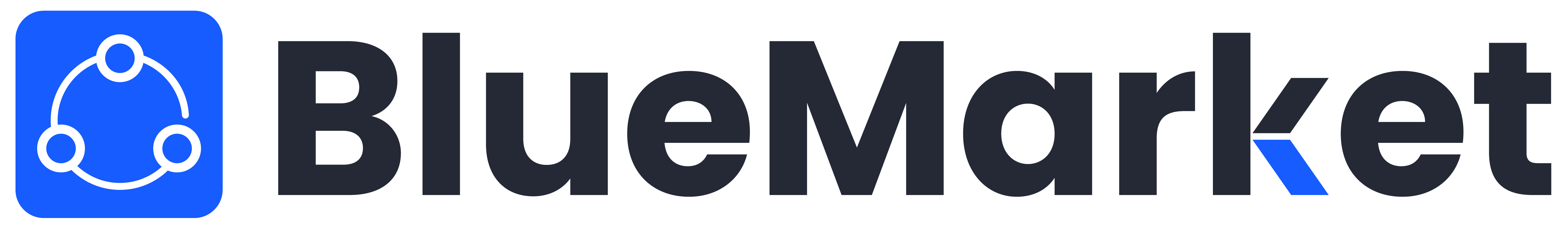 Blue & Dark Navy Logo for BlueMarket Systems